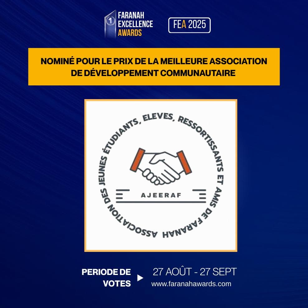 ASSOCIATION DES JEUNES ETUDIANTS, ELEVES, RESSORTISSANTS ET AMIS DE FARANAH/ANTENNE DE KINDIA